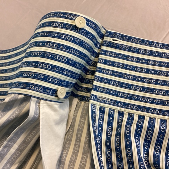 TORY BURCH GEMINI LINK WRAP SKIRT STRIPE BLUE A-LINE SZ 10 EUC $398 - Picture 11 of 12